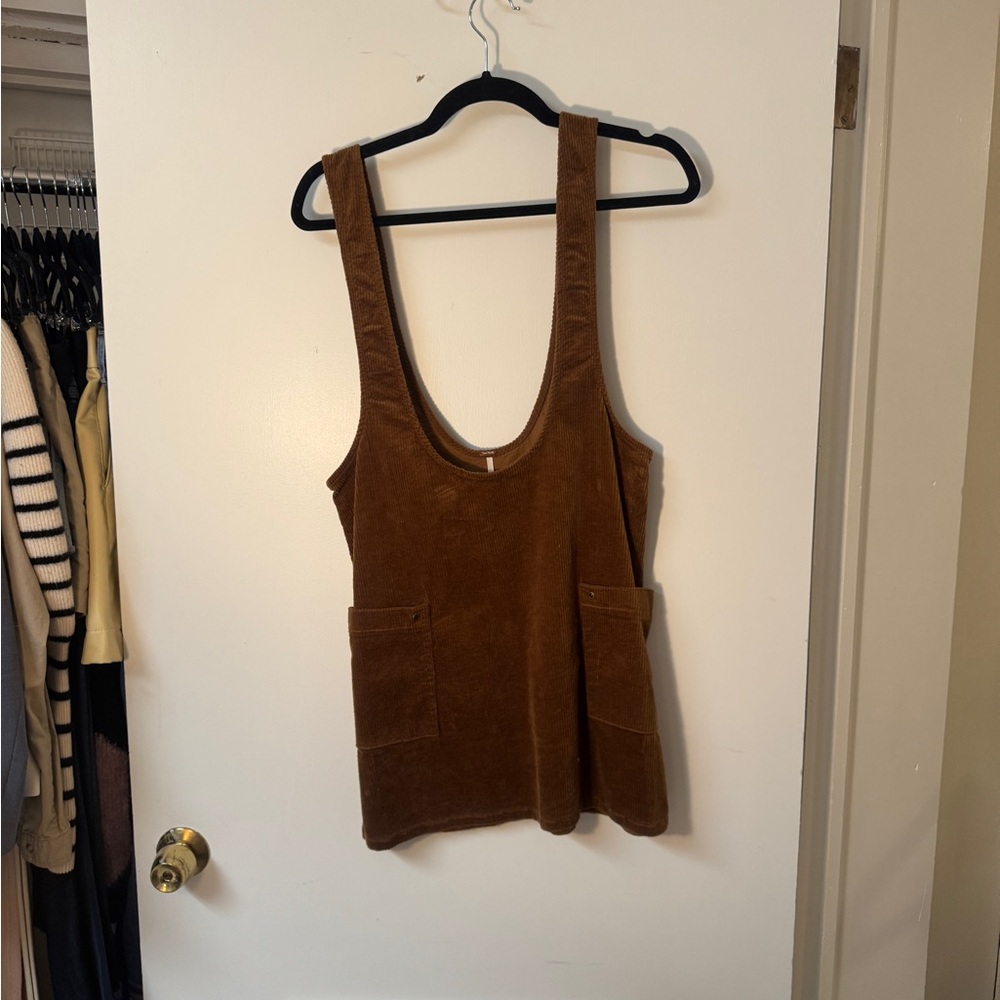 Free People • Corduroy Sleeveless Overall Style Mini Dress • 8